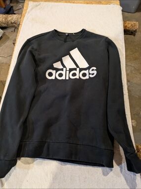 adidas Black Crewneck Sweatshirt with White Logo
